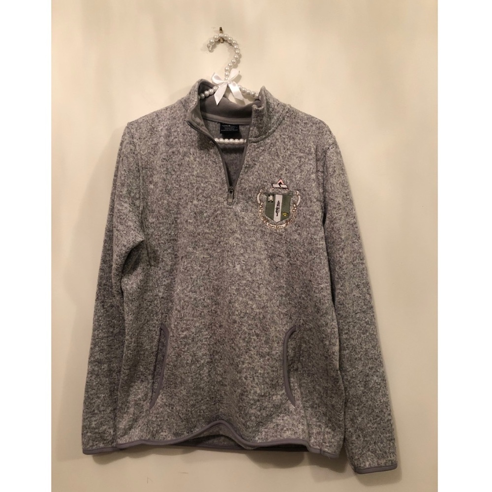 Delta Zeta Charles River Quarter Zip Fleece Jacket